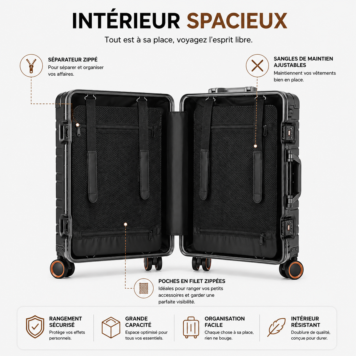 Valise Cabine Aluminium Premium