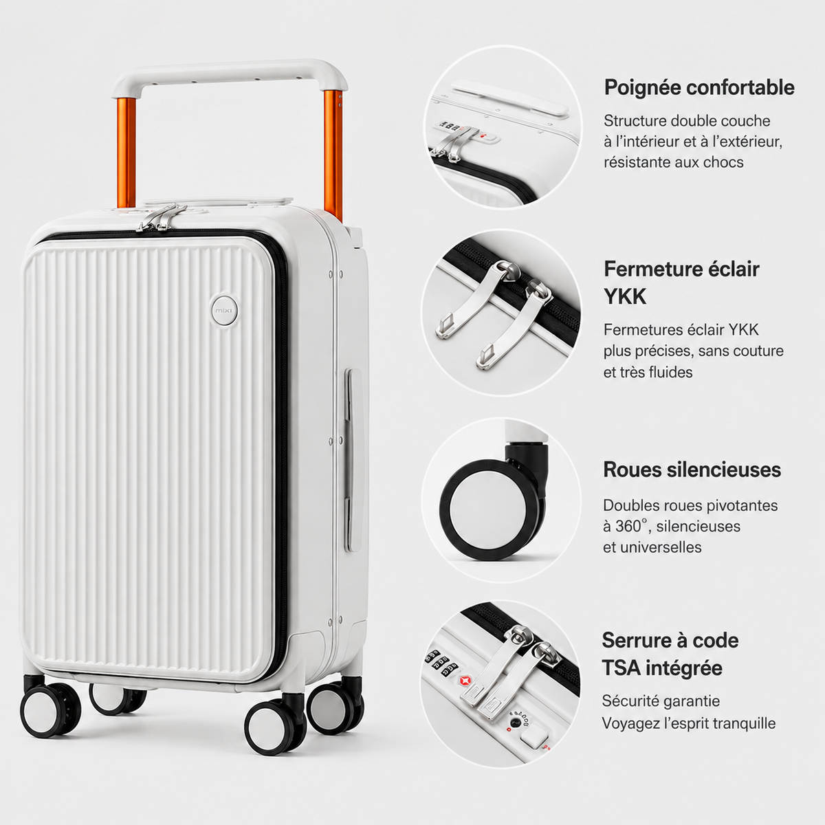 Valise Cabine Compartiment Ordinateur Frontal