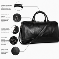 Sac de Voyage Cuir Véritable Structuré