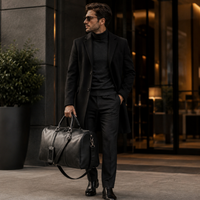 Sac de Voyage Cuir Véritable Poche Chaussures