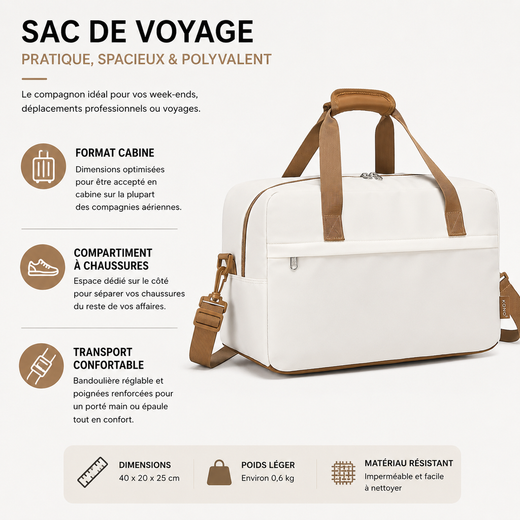 Sac de Voyage Cabine Format Gratuit Sous Siège
