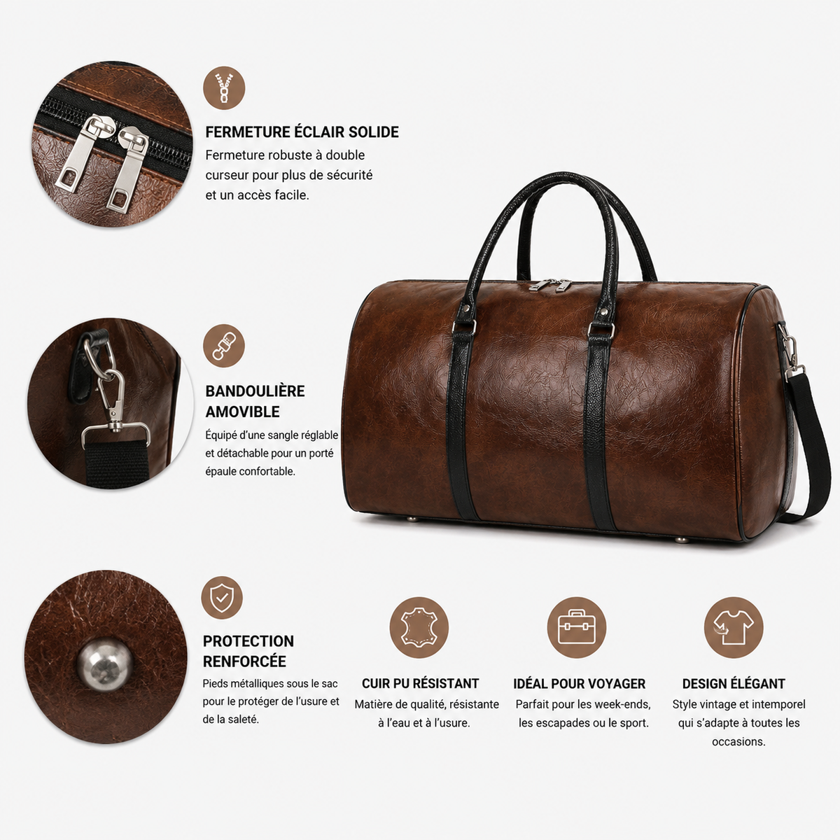Sac de Voyage Sport Simili-Cuir
