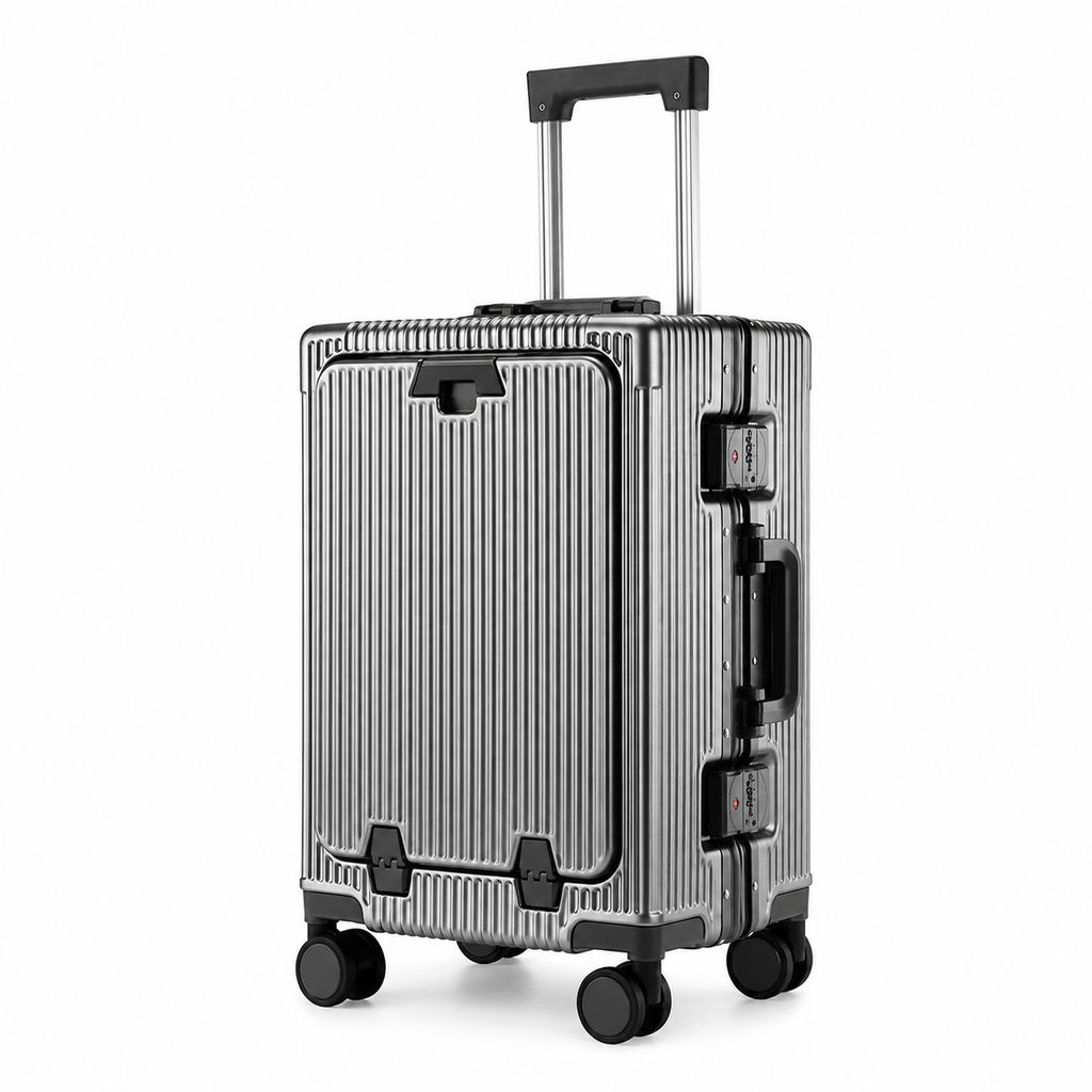 Valise Moyenne Rigide Effet Aluminium