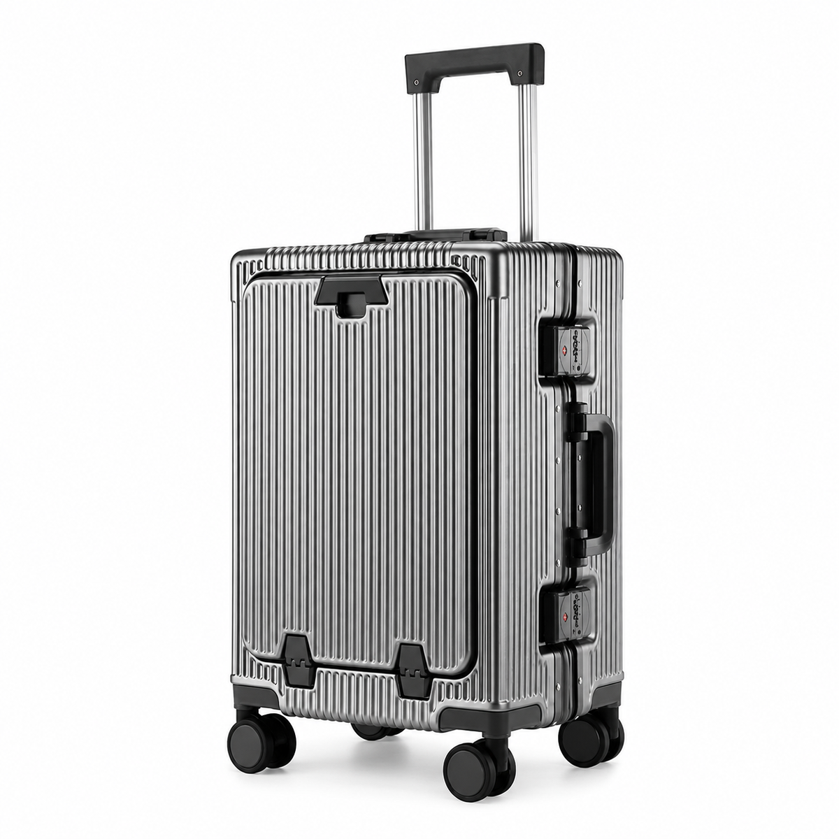 Valise Moyenne Rigide Effet Aluminium