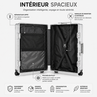 Valise Moyenne Rigide Effet Aluminium