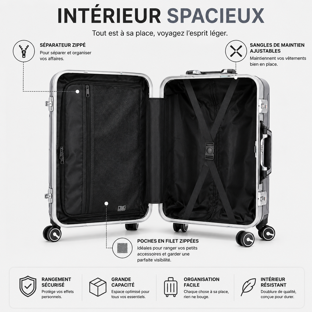 Valise Aluminium Silencieuse Format Business