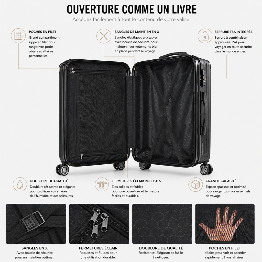 Set de 3 Valises Rigides Gigognes