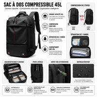 Sac à Dos Voyage Grande Capacité Format Cabine