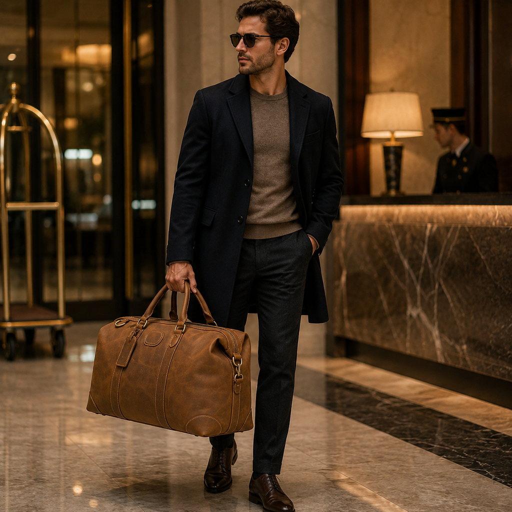 Sac de Voyage Cuir Vintage Grande Capacité