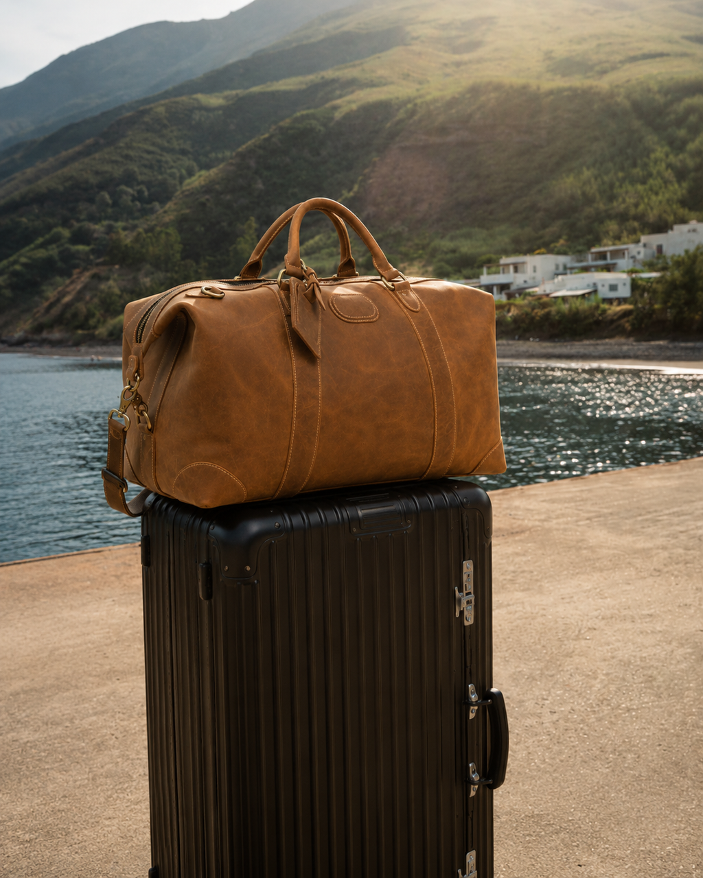 Sac de Voyage Cuir Vintage Grande Capacité