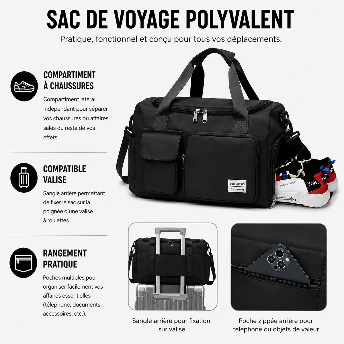 Sac de Voyage Souple Format Duffle