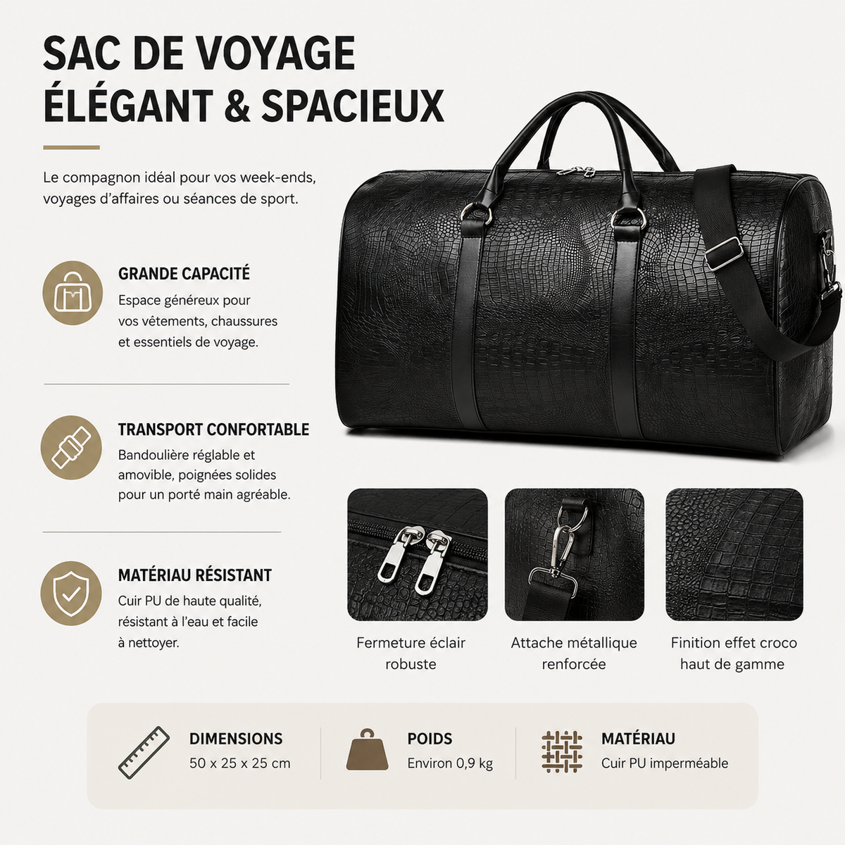 Sac de Voyage Duffle Format Week-end