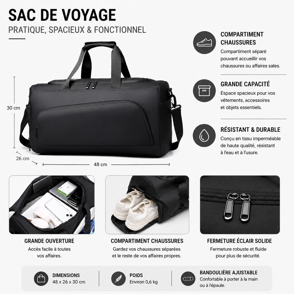 Sac de Voyage Grande Contenance Léger