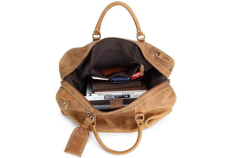 Sac de Voyage Cuir Vintage Grande Capacité