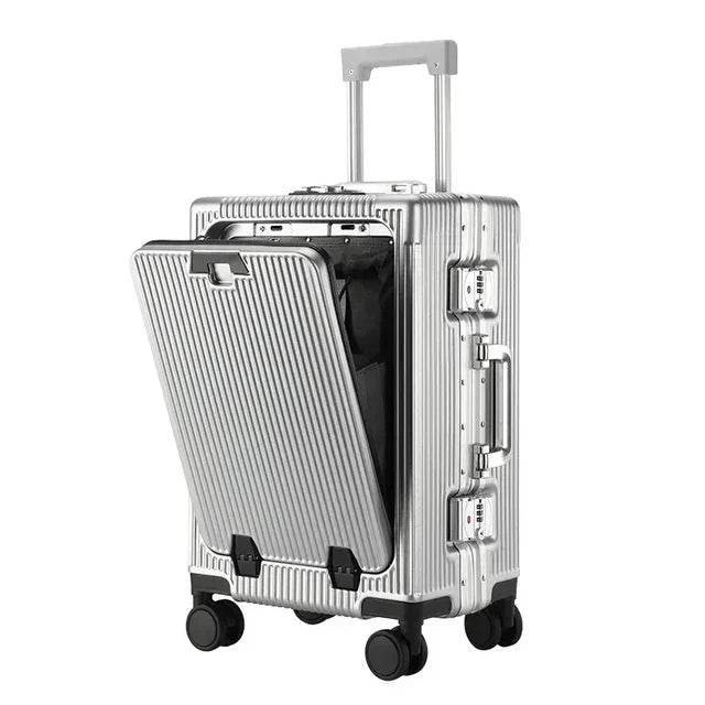 Valise Moyenne Rigide Effet Aluminium